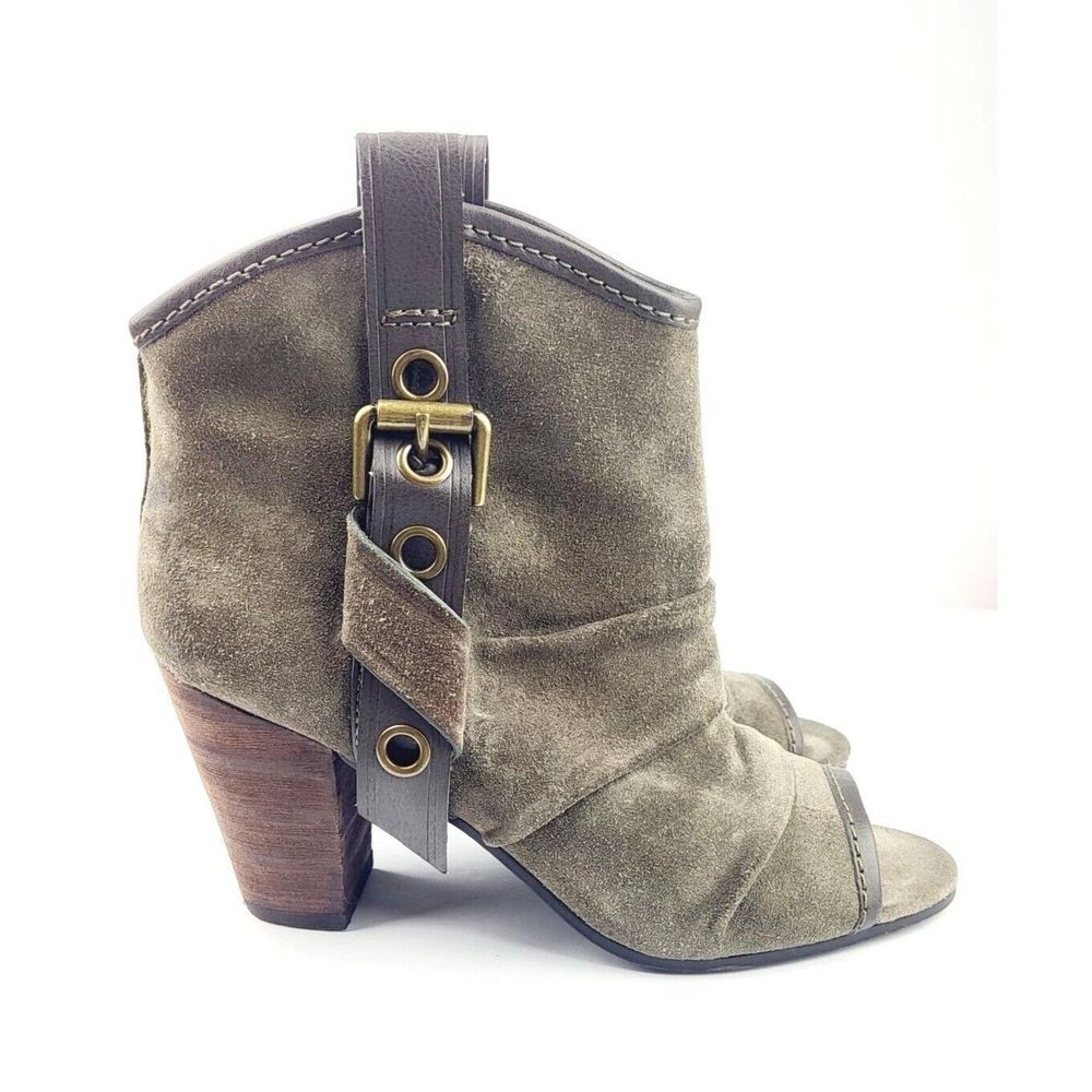 Nine West Vintage Ankle Boots Peep Toe - Size 8 - Picture 2 of 7